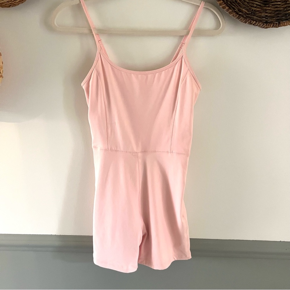 Garage One Piece Workout Onesie Pink Romper